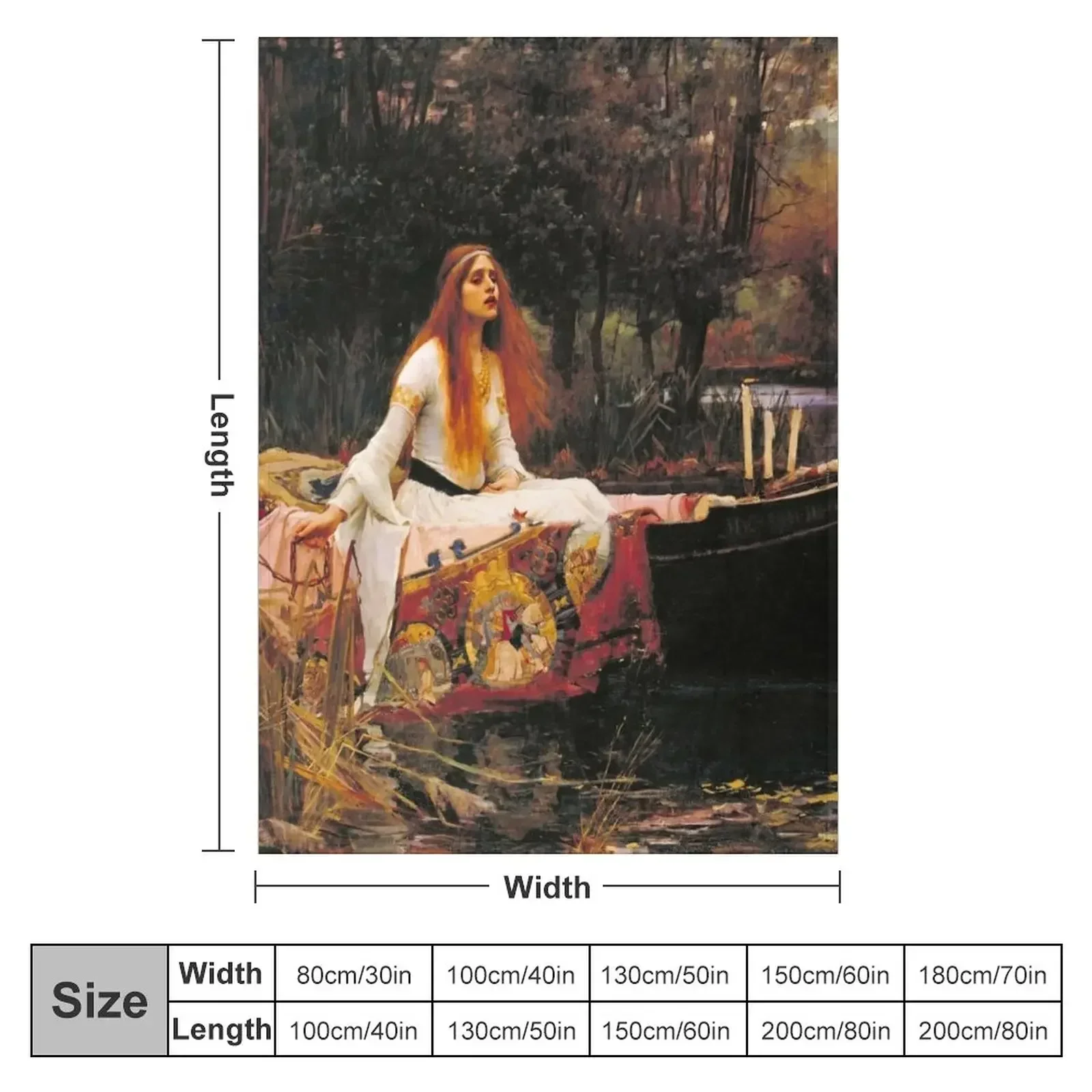 New The Lady of Shalott by John William Waterhouse (1888) Throw Blanket Vintage Kid'S Beautifuls Blankets