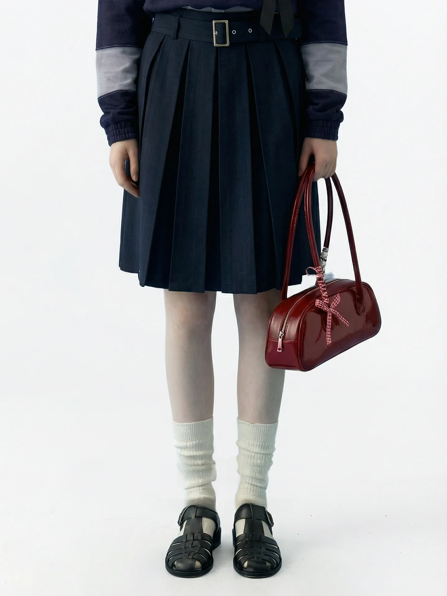 

Юбка миди AHMI с высокой талией, классическая летняя повседневная, простая, стройнящая, А-силуэта, универсальная плиссированная юбка для женщин