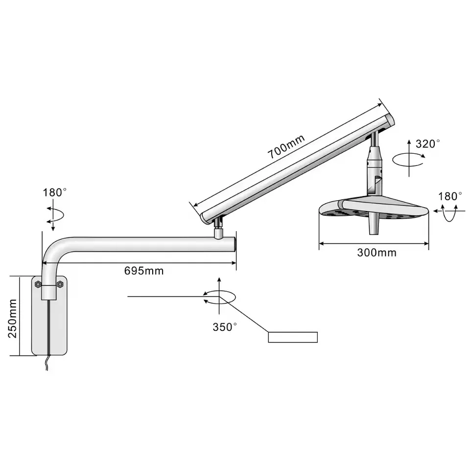 Shadowless Sensor Lamp 36W Versatile Wall Mounted LED Surgical Lighting For Dental, Cosmetic, Veterinary Procedures