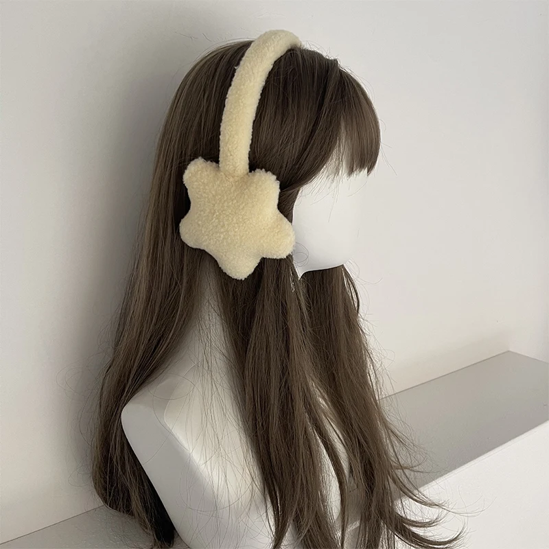 Inverno nova doce menina bonito earmuffs bonito estrelas de pelúcia inverno quente headwear feminino tampões de ouvido proteção contra frio protetores de ouvido
