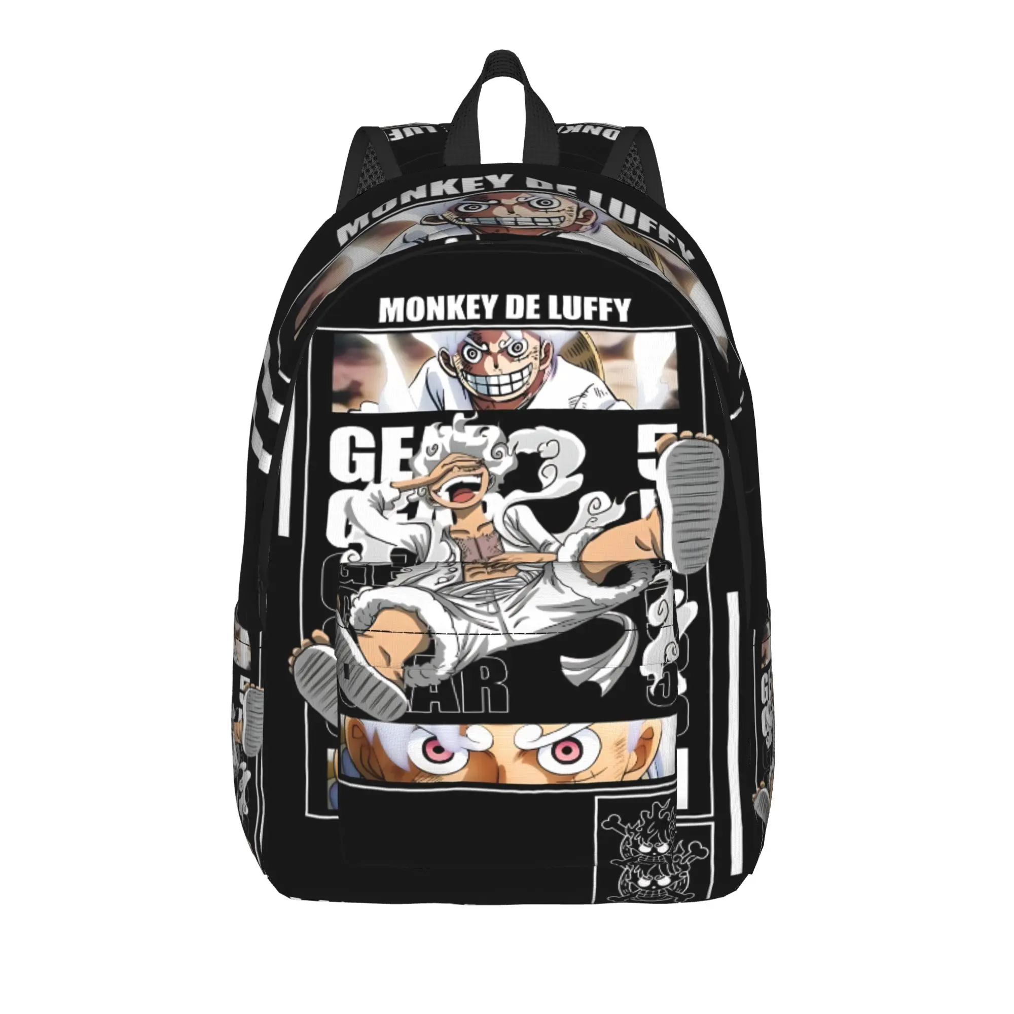 Fashion One Piece Anime Luffy Backpack  Mochilas Casual For Work Zipper Closure Rucksack