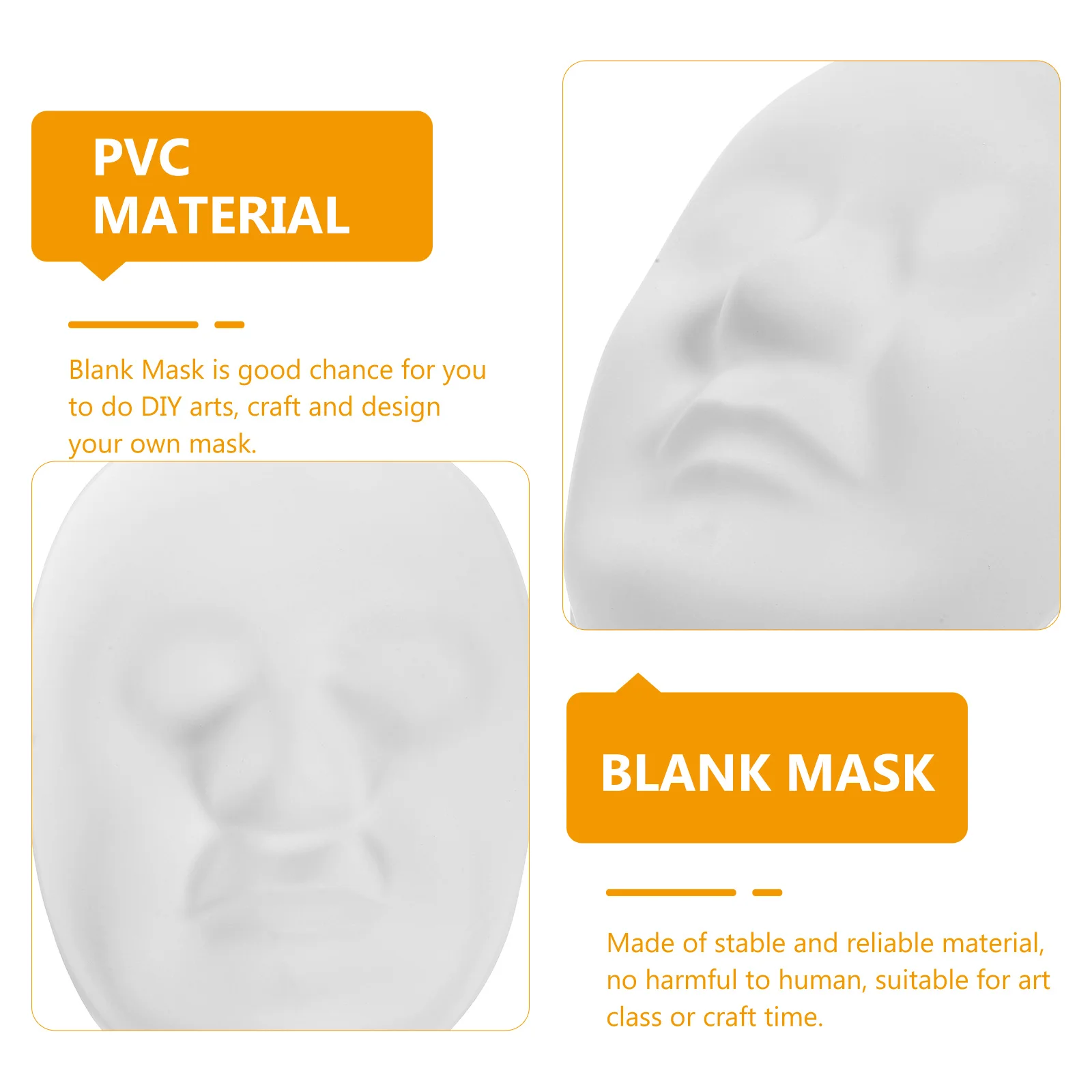 

4Pcs Blank Chinese Peking Opera Masks Safe PVC Material Unpainted Cosplay Party Theatrical Performance Masks DIY Halloween