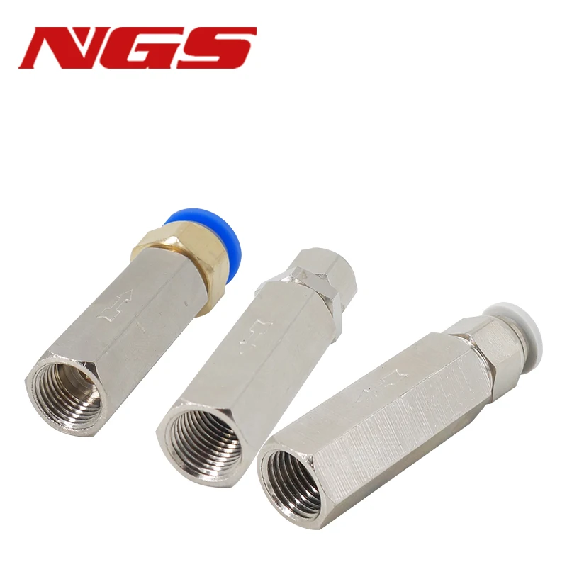 Pneumatic Check Valve 1/8 1/4 1/2 3/8 For Compressor 6mm 8mm 10mm 12mm One Way Air Gas Single Way Valve With Connector