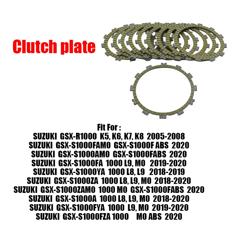 

For SUZUKI GSXR1000 K5-K8 Clutch Plates 2005-2008 10PCS Friction Disc Kit Motorcycle Engine Replacement Parts Set