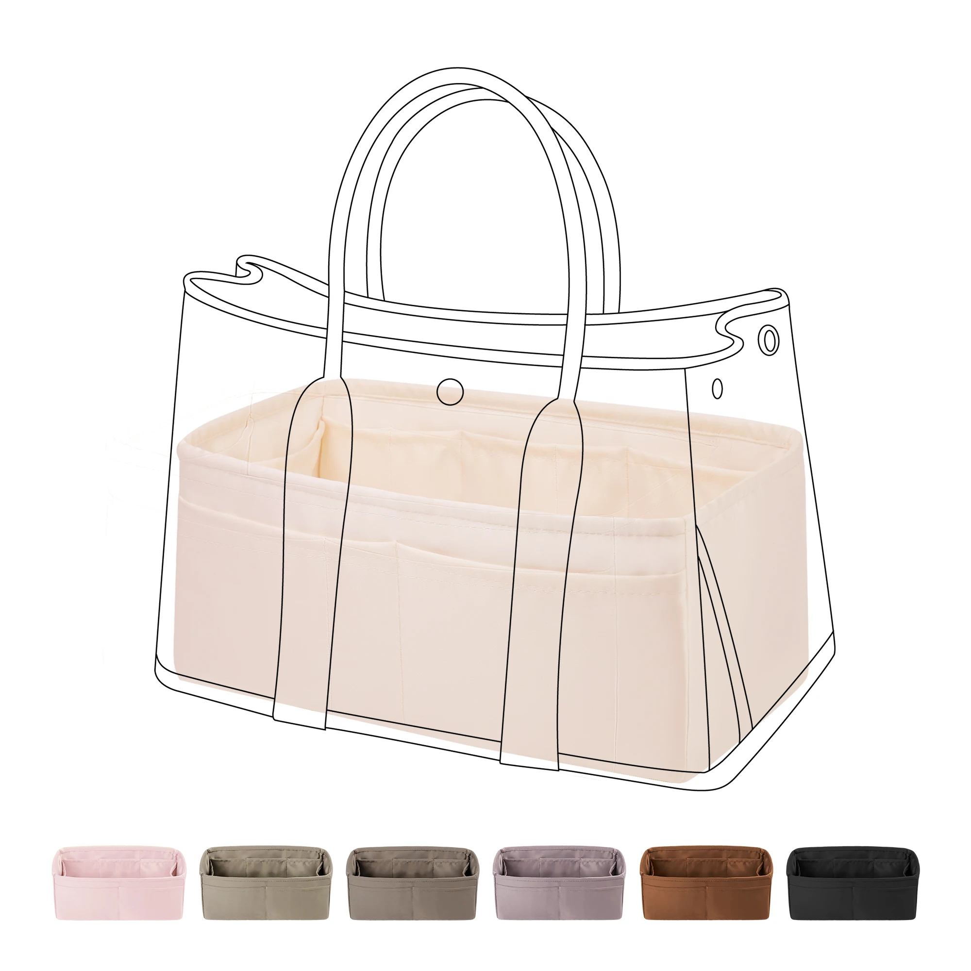 DGAZ Silky Purse Organizer Insert Fits Garden Party 26/30/36/45/49 Bags, Luxury Handbag & Tote Organizer, Simplicity bag organiz