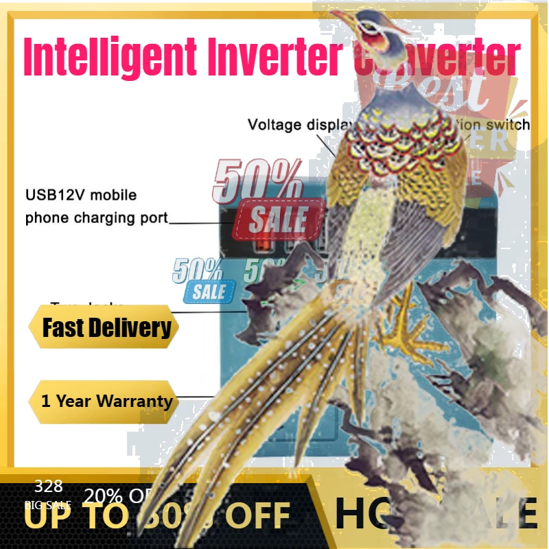 

【Fast Delivery】220V 300W USB Power Bank For Makita For Milwaukee For DeWalt For Dayi 18V Li-ion Battery Portable Intelligent Inv