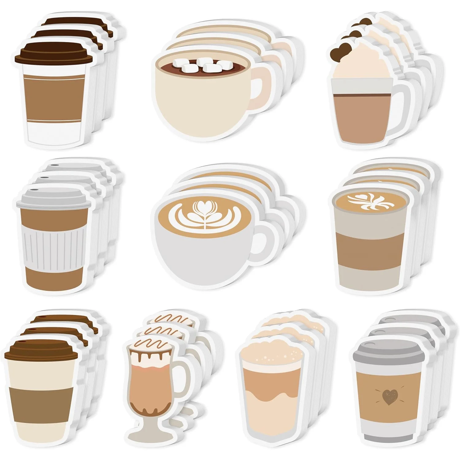 10 Packungen Kaffeetassen-Haftnotizen, 200 Blatt, lustige Büro- und Lernmaterialien für Kaffeeliebhaber, Studentengeschenk, Belohnung, Geburtstagsparty-Geschenk – Detail 1