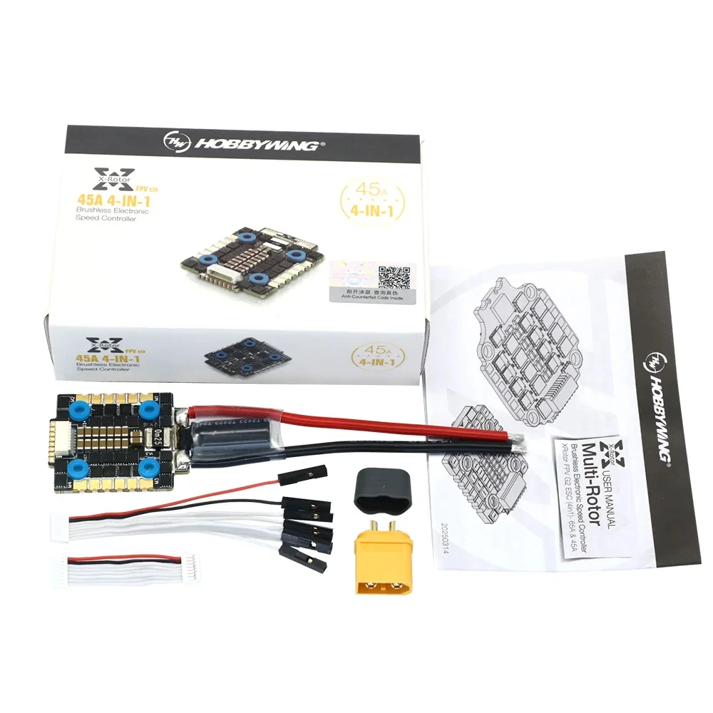 

Комплект кабриолетного контроллера полета Hobbywing Xrotor AM32 45A или 65A 4in1 G2 ESC 3-6S и F7 для гоночного дрона RC FPV