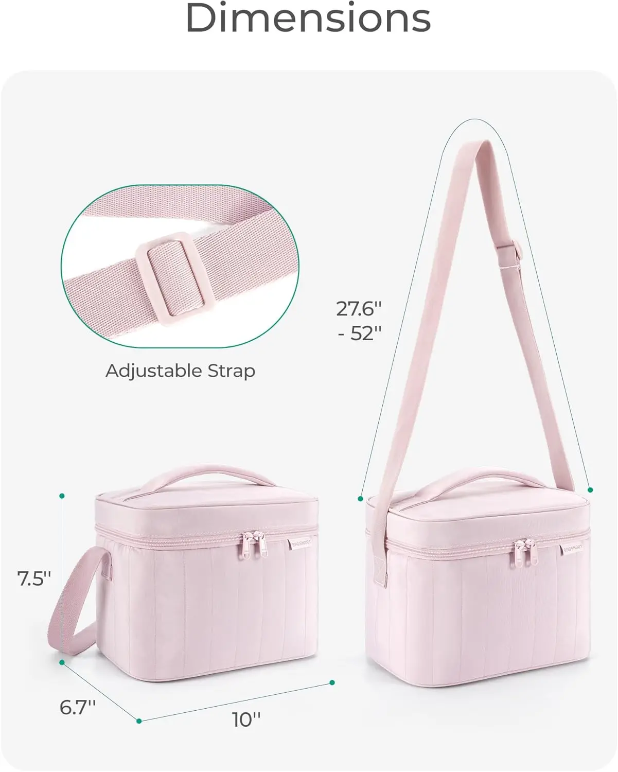 Insulated Lunch Box for Women, Cute Puffer Lunch Bag Reusable Cooler with Premium Lining, Khaki Checkered