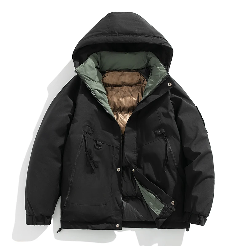 

Winter Loose Fashion Parkas Man Solid Color Outdoors Keep Warm Jackets New Leisure Thickening Charge Clothes Man Coats