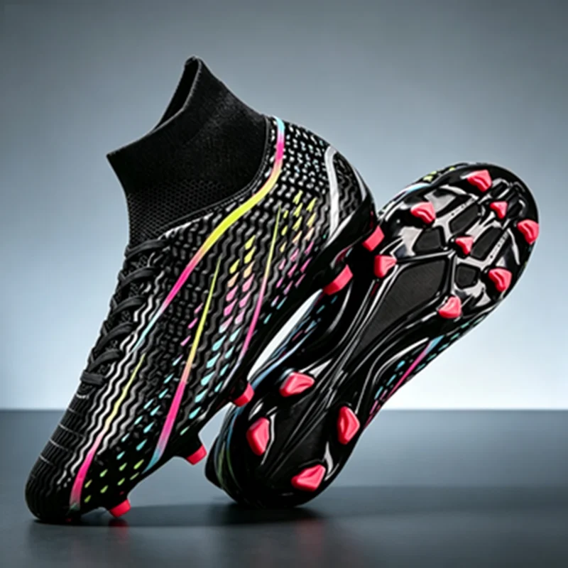 Shock-absorb AG FG Football Boots Soft Thick PU Textile TPU Outsole Anti-slip Relieve Long Training Foot Fatigue