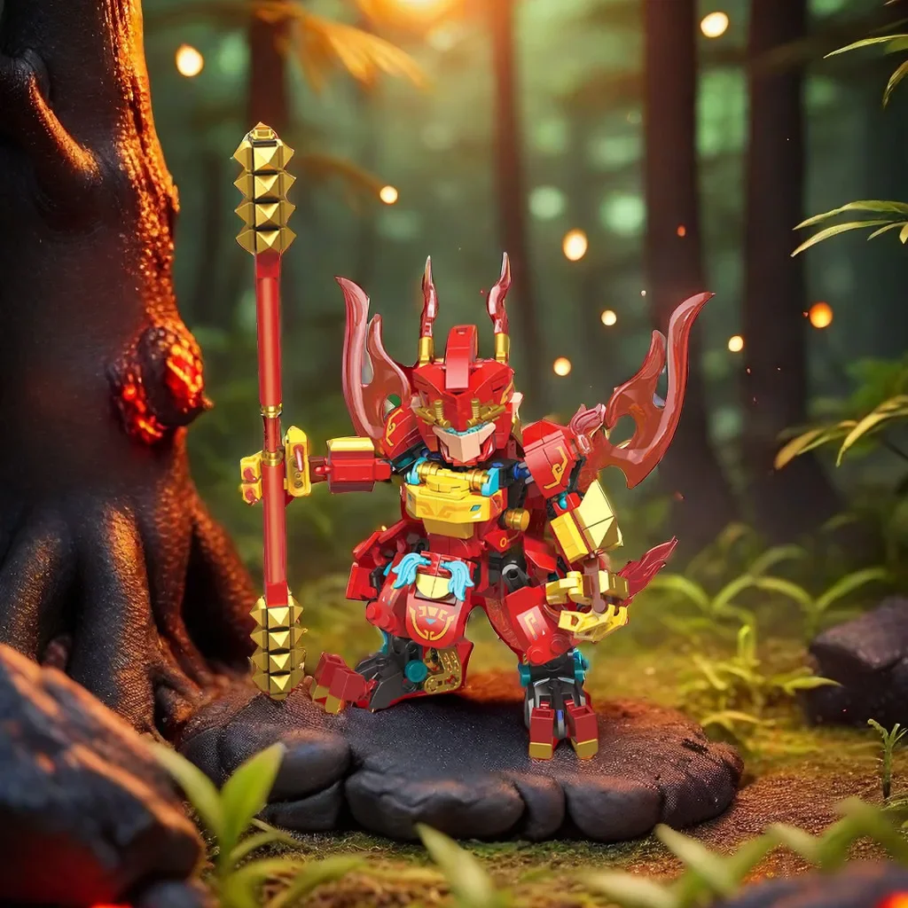 Hero Wukong Mini Building Blocks Toys with Glow-in-the-Dark Modules - Fun Battle Toy for Kids, Educational & Creative Play Decor