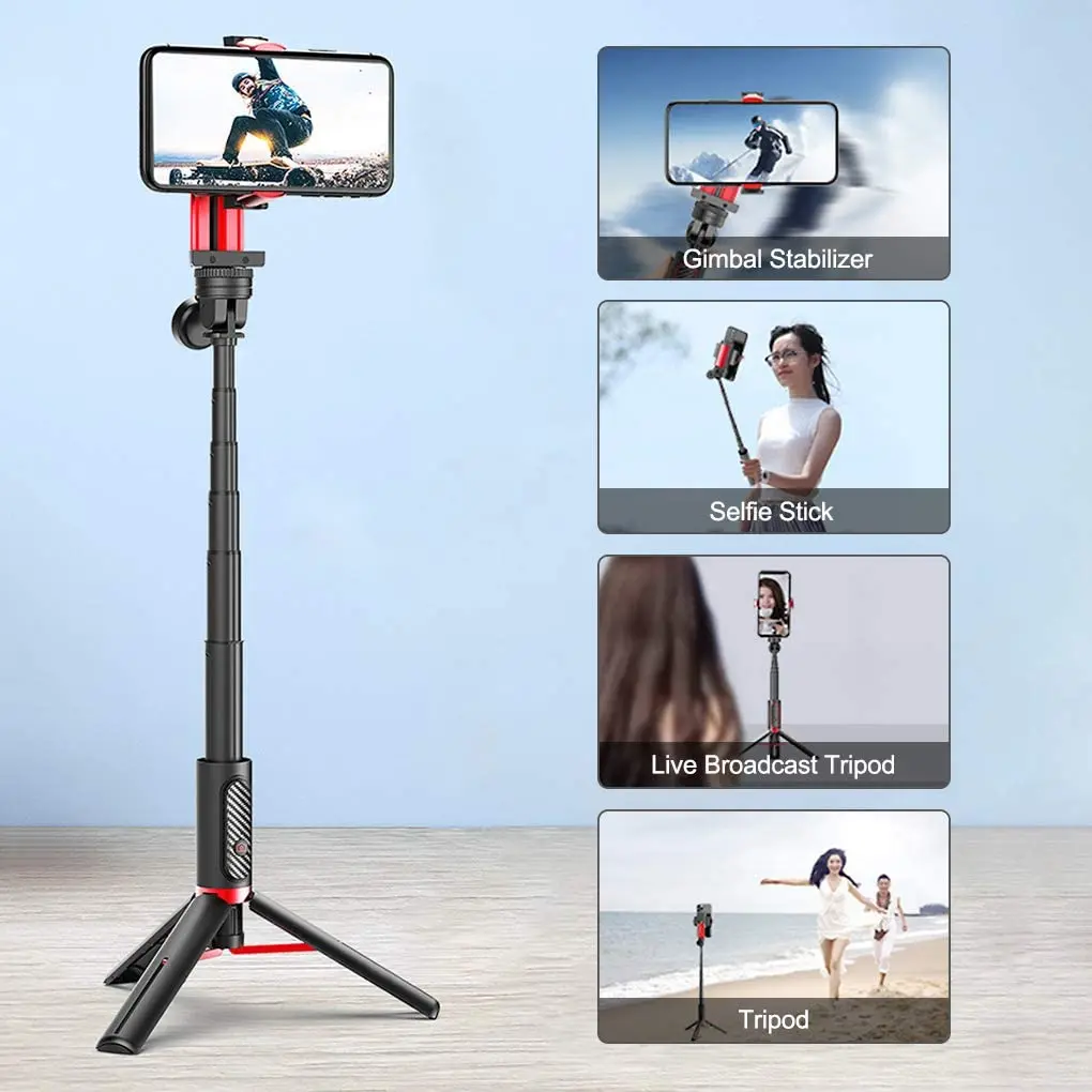 Portable Stabilizer Selfie Stick Tripod 360 Degree Rotation With Bluetooth Selfie Remote Control For iPhone Android Extendable