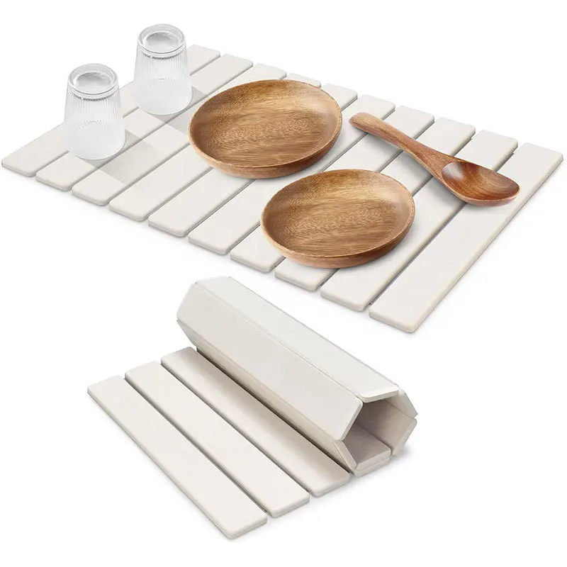 

Stone Dish Drying Mat Foldable Stone Dish Mat Super Absorbent Diatomaceous Earth Drying Mat Kitchen Countertop Placemat