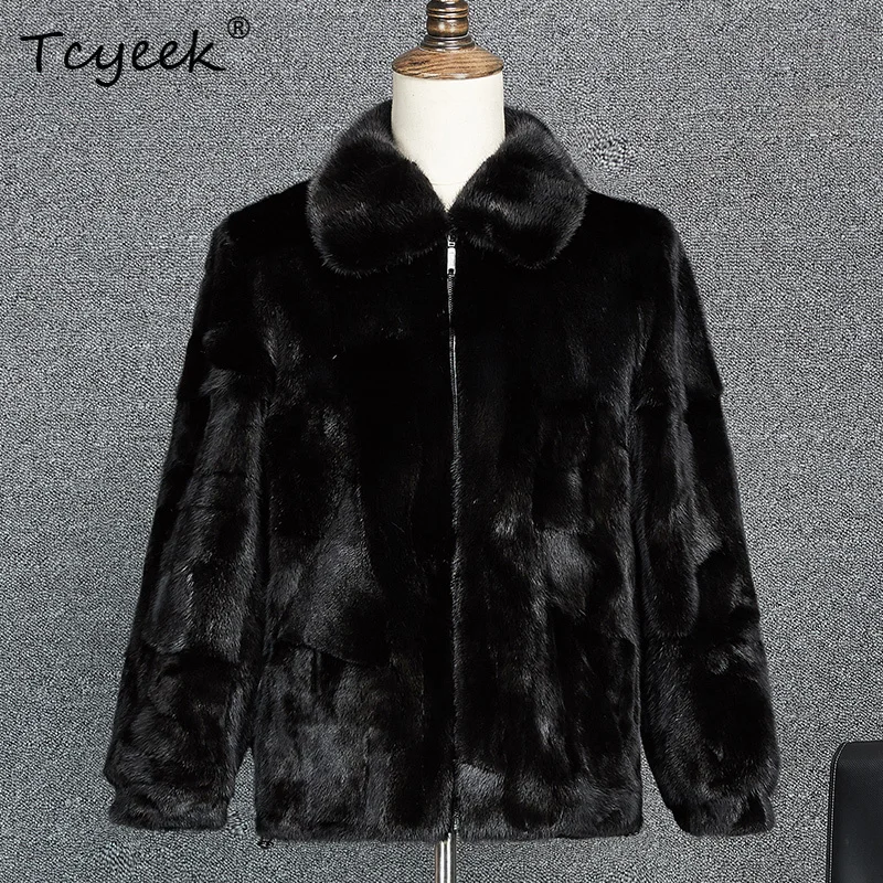

Tcyeek Пальто из натурального норкового меха Мужская зимняя одежда Блок женских норковых мужских пальто Куртка из натурального меха Новая верхняя одежда 2025 Куртка Мужская