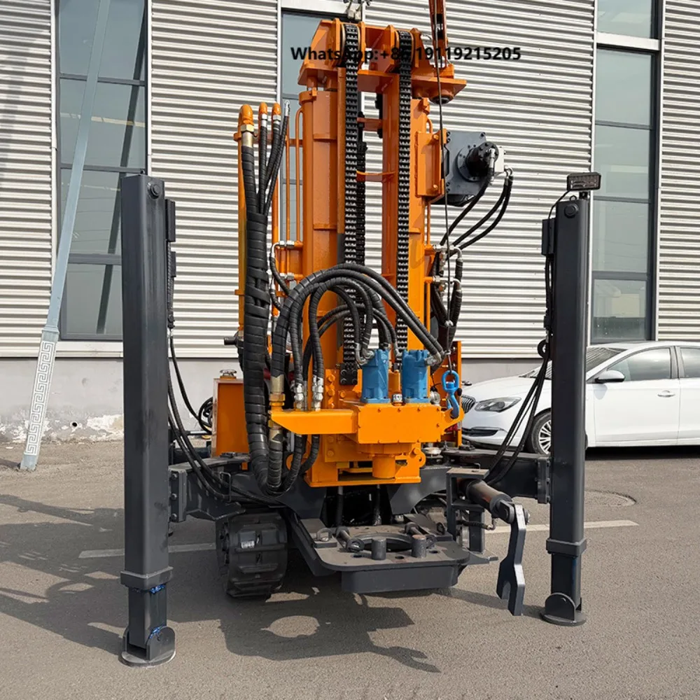 DTH Pneumatic High Power Hydraulic Crawler 160M Fast Boring Precise Positioning Farm Portable Water Well Drilling Rig