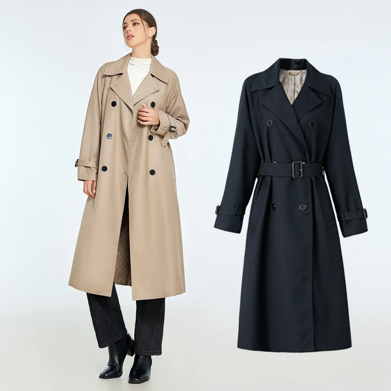 

2026 Elegant Trench Coat Women Spring Autumn Long Coat