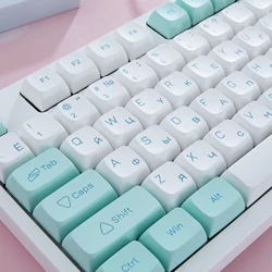 MAIMOOO Keycaps English/Russian XDA Ice Crystal Mint PBT Dye-Sub for DIY Layout Mechanical Keyboard Customize Key Cap