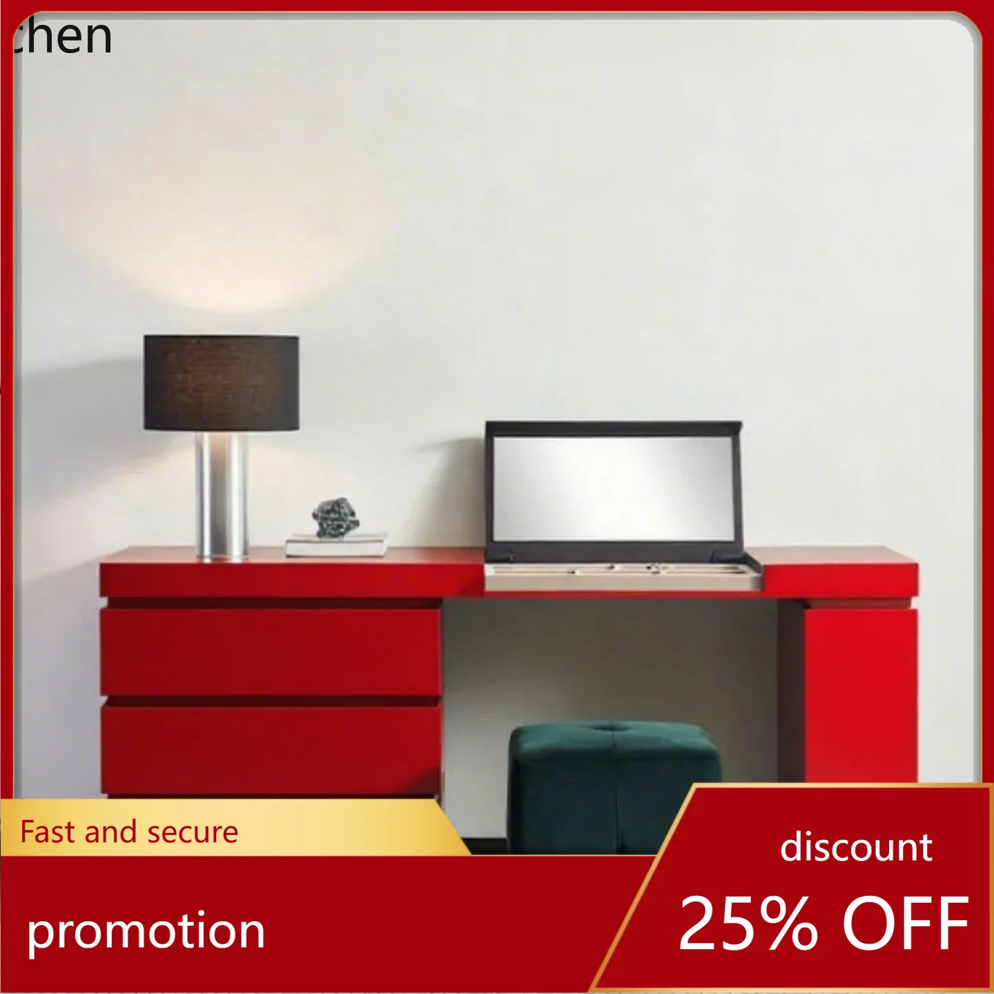 

HXL Minimalist Dressing Table Bedroom Simple Light Luxury High-End Makeup Table with Integrated Storage Cabinet