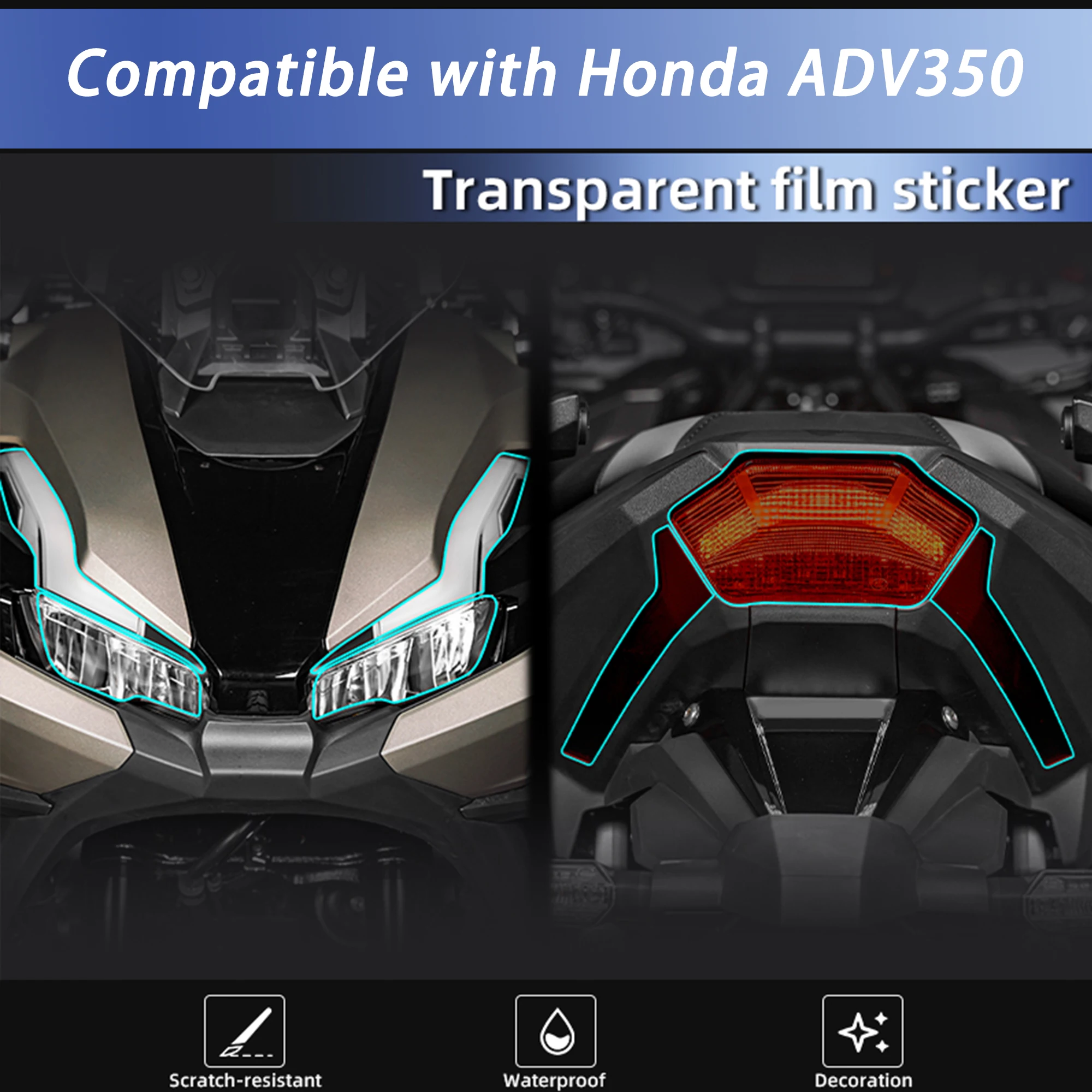 Headlight Film Dashboard Film Tail Light Tint Sticker Compatible with 2025 Honda ADV350 Motorcycle Modification Accessories