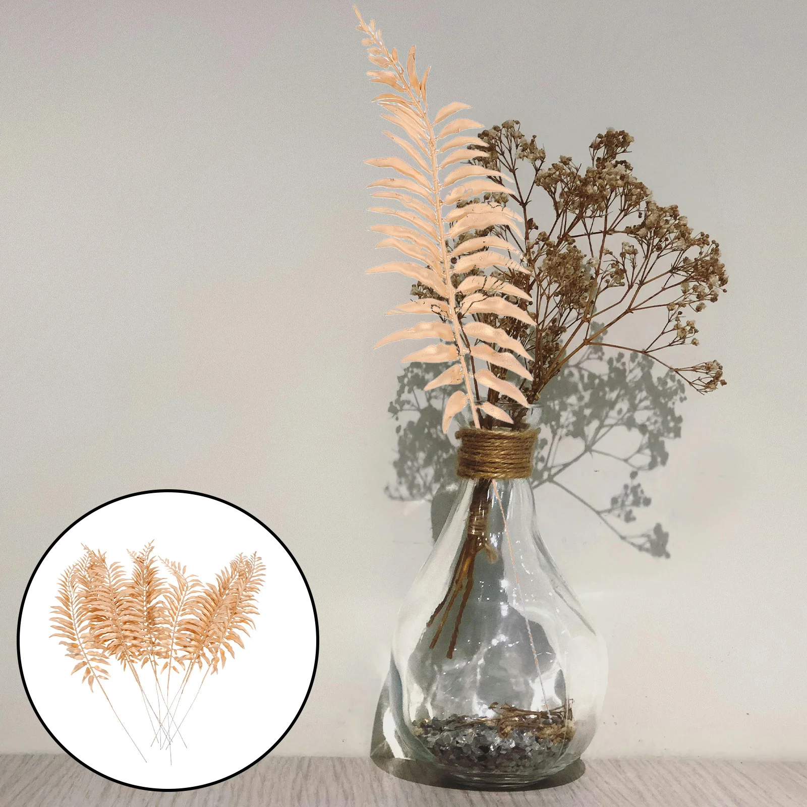 

10pcs Artificial Golden Leaves Realistic Fake Leaf Branch Decor For Home Vase Wedding Holiday Diy Plant Arrangement Simulation