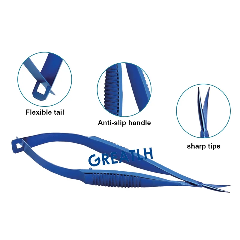 Titanium tesouras para oftálmico, pálpebra ferramenta