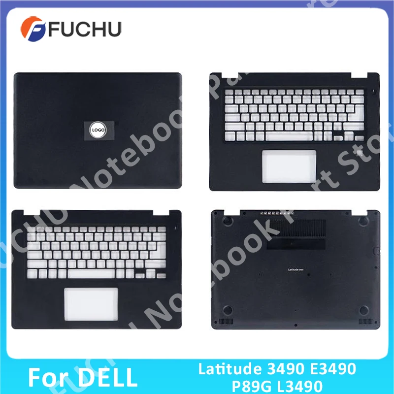 

For Dell Latitude E3490 3490 14" LCD Back Cover Front Bezel Palmrest Keyboard US Bottom Case Rear Lid Top Case AA1404 Black