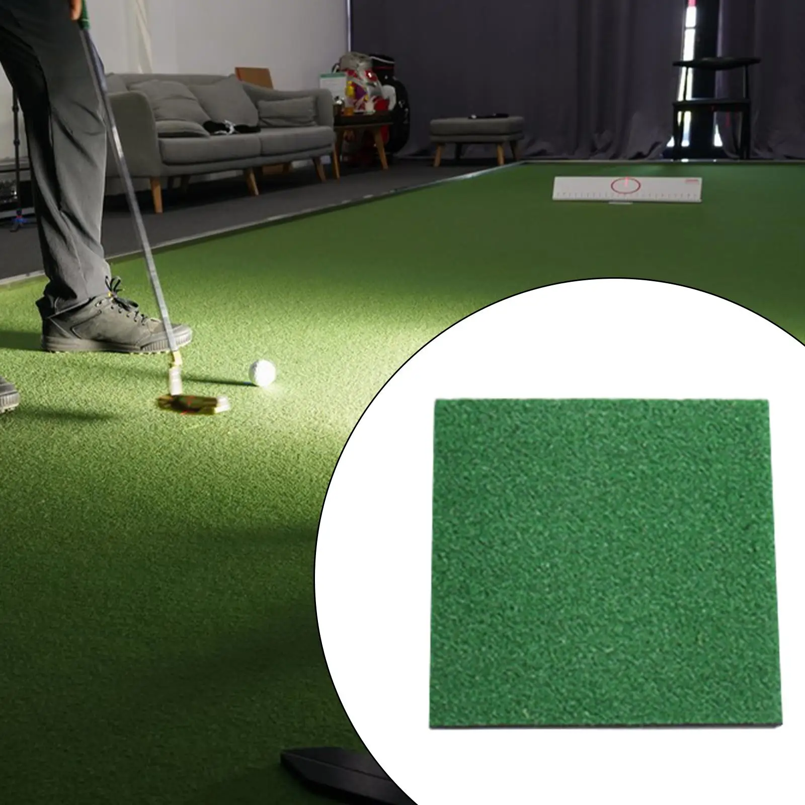 Portable Golf Hitting Pad Indoor Outdoor Mat Practice Golf Game Turf Roll Up Training Aid for Home Office Family