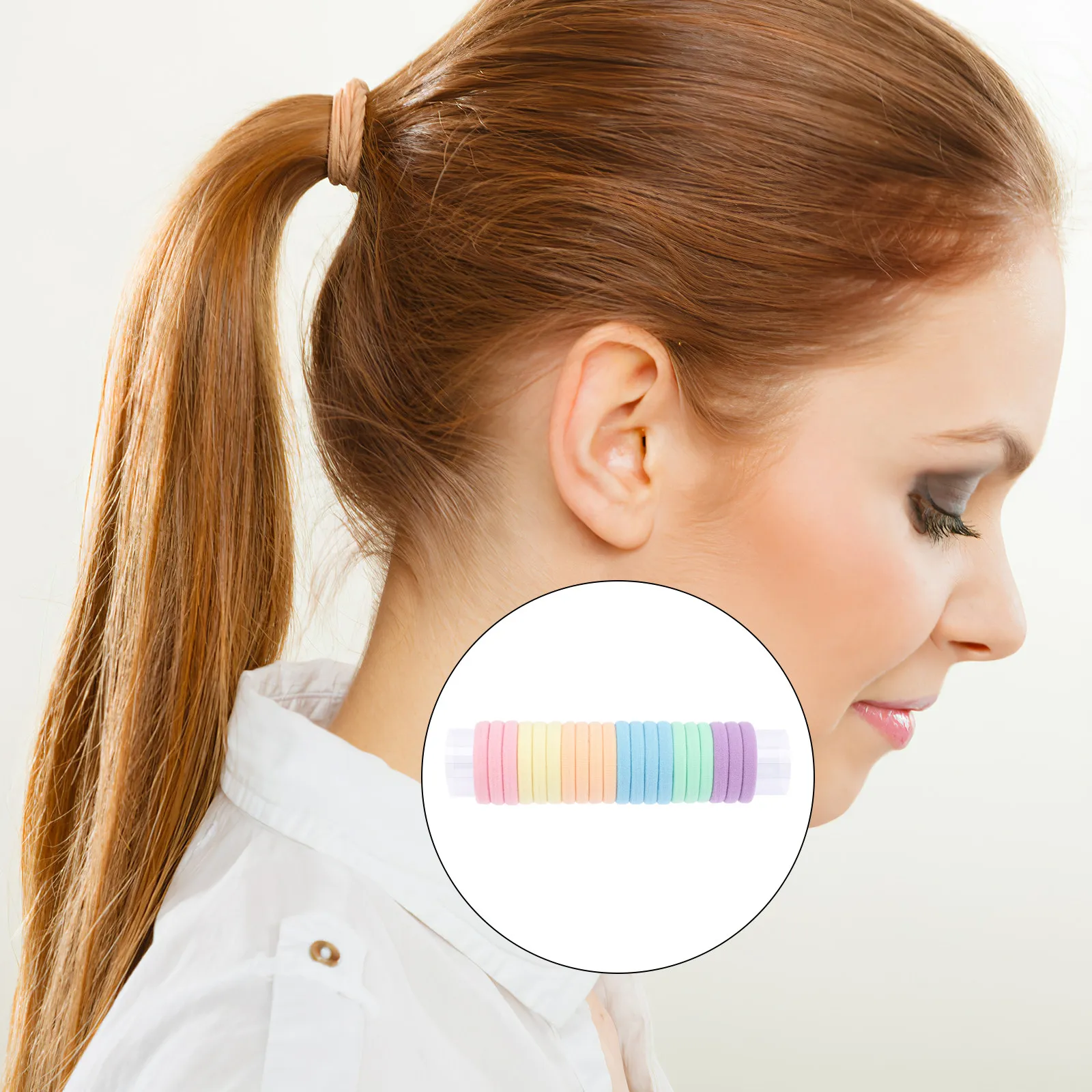 40Pcs Hair Rope Elastic Bands for Women Girls Soft Non Slip Ponytail Holders Fashion Hair Accessories No Crease No Snap Daily
