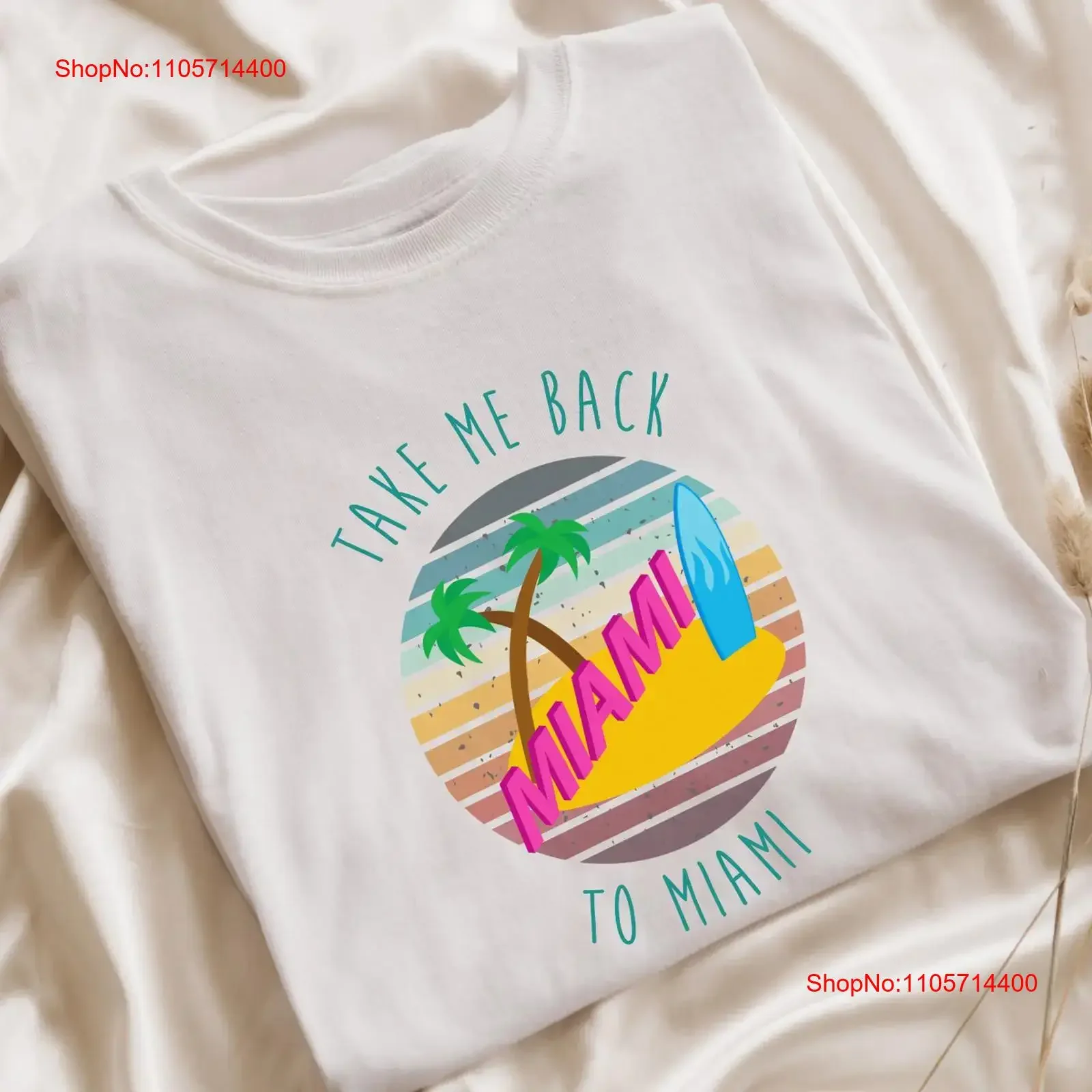 Take me back to Miami T Shirt Travel unisex Summer Vacation vintage Washed Slightly Unisex designer clothes fashion graphic