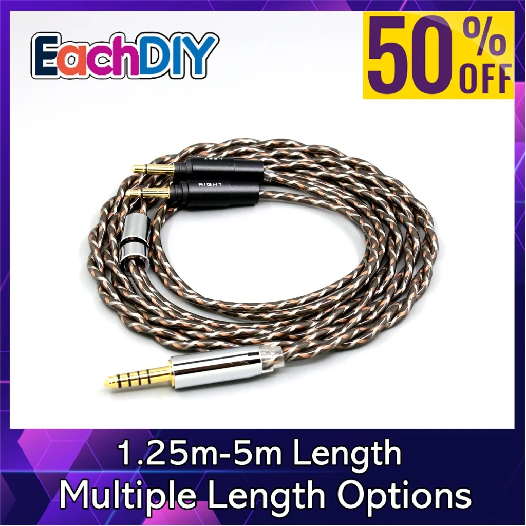 TypeX 25AWG リッツシールド 7n OCC イヤホンケーブル ヤマハ YH-5000SE ヘッドフォン用 1:1 プラグ LN008899