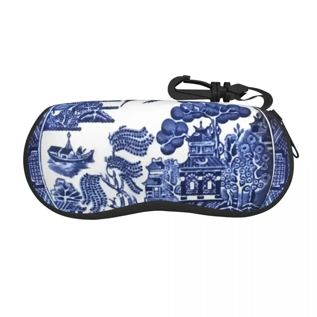 Blue Willow  Shell Eyeglasses Protector Cases Cool Sunglass Case Blue Delft Chinoiserie Glasses Bag