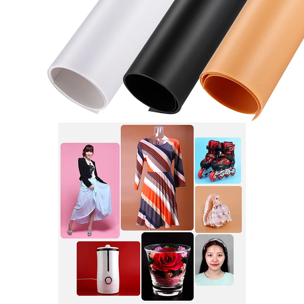 

3pcs PVC Background Durable Waterproof Dustproof Anti-wrinkle Frosted Photography Backdrop Tricolor Use
