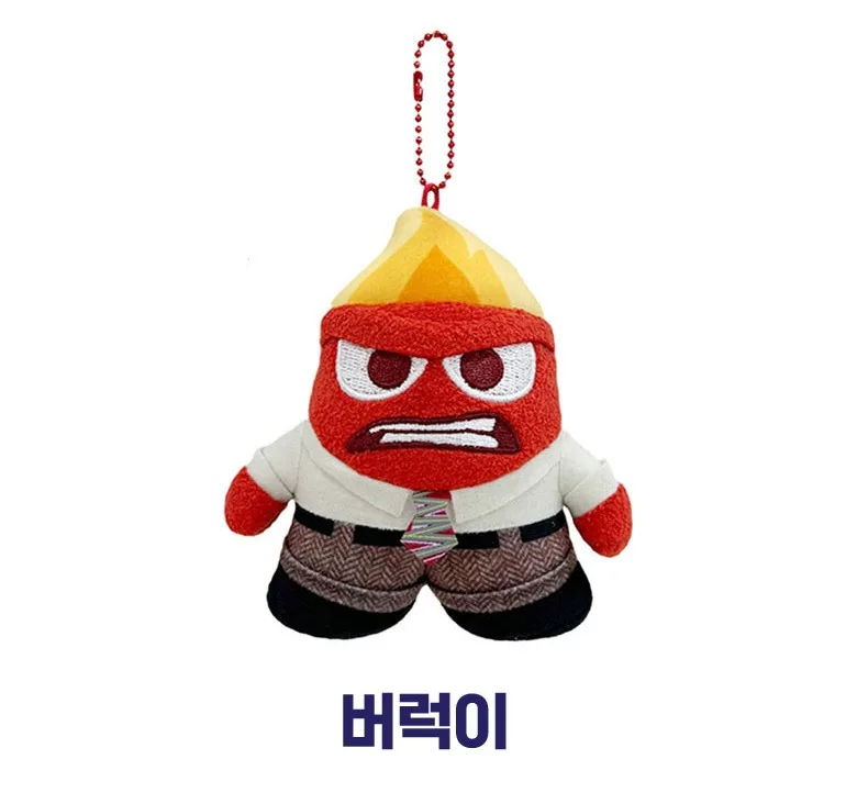 Original Herocross Disney Pixar Inside Out 2 Plush Anime Figures Brain Agent Team Cartoon Keychain Car KeyRing Pendant Plush