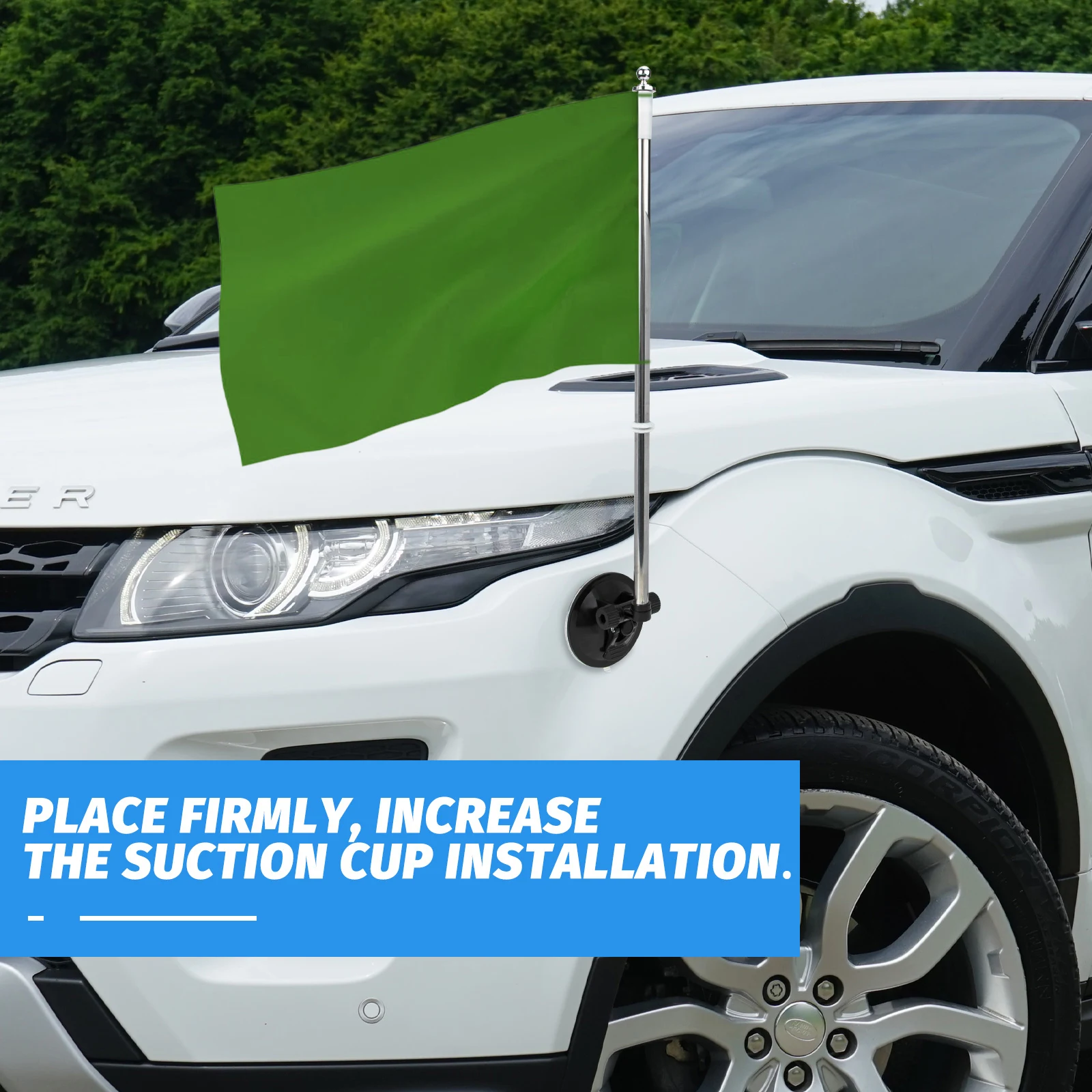 1pc Car Telescopic Stainless Steel Base Suction Multi- Use Flag Cup Mount Multi Use Flagpole Stand Decor Rack