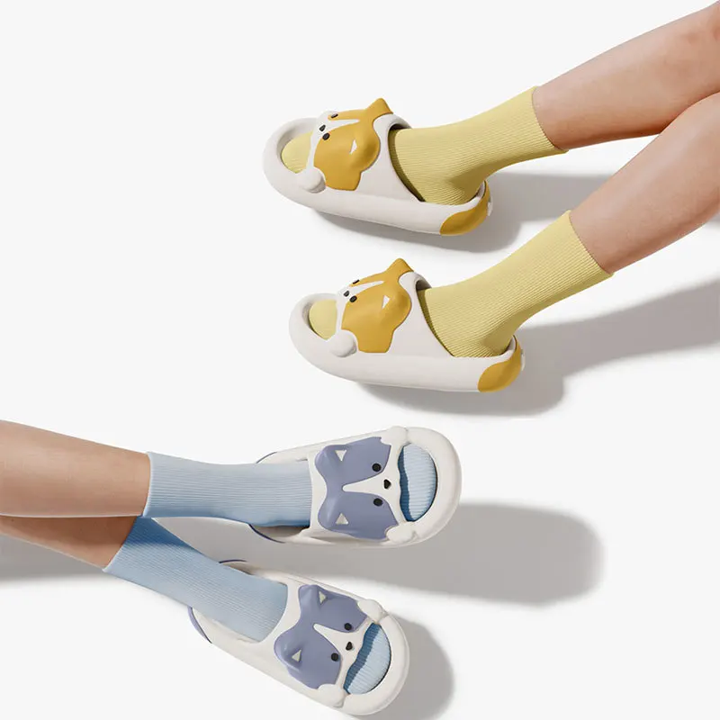 Women's Cartoon Dog Pattern Slip-resistant EVA Bathroom Slides, Breathable Summer Sandals_voghion.com