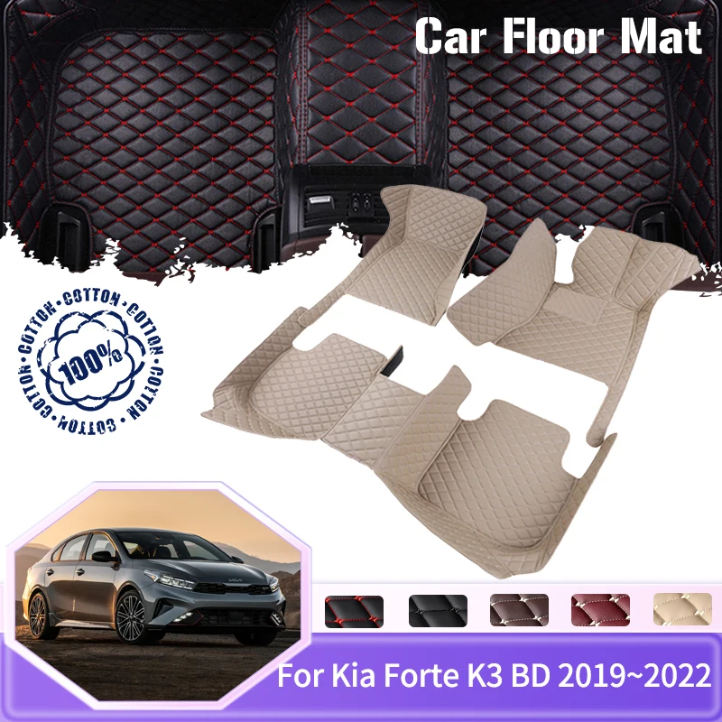 

Floor Mat For Kia Forte Cerato K3 BD MK3 2019~2022 Sedan Leather Mat Foot Carpete Automotivo Assoalho Universal Car Accessories