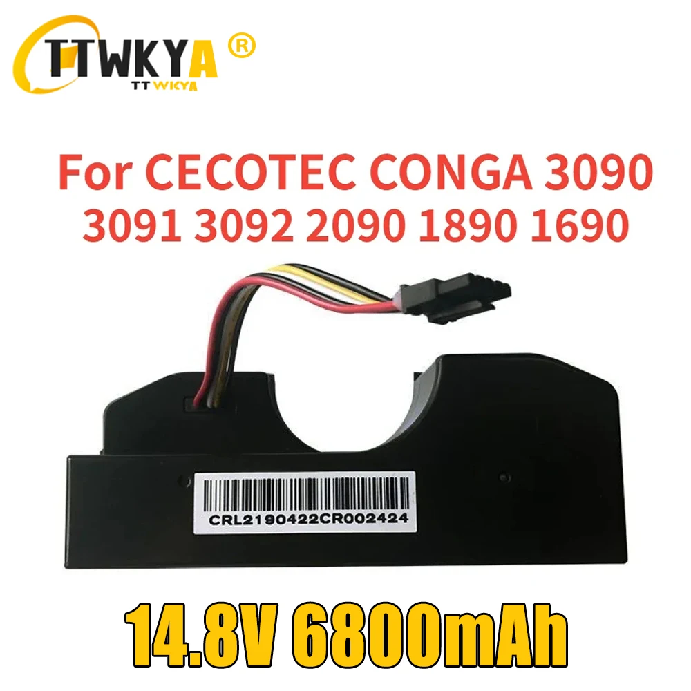 

100% Original 6800mAh Vacuum Battery for CECOTEC CONGA 3090 CONGA 3091 CONGA 3092 Fits 05173 3000mAh / 44.40Wh 14.8V Li-ion