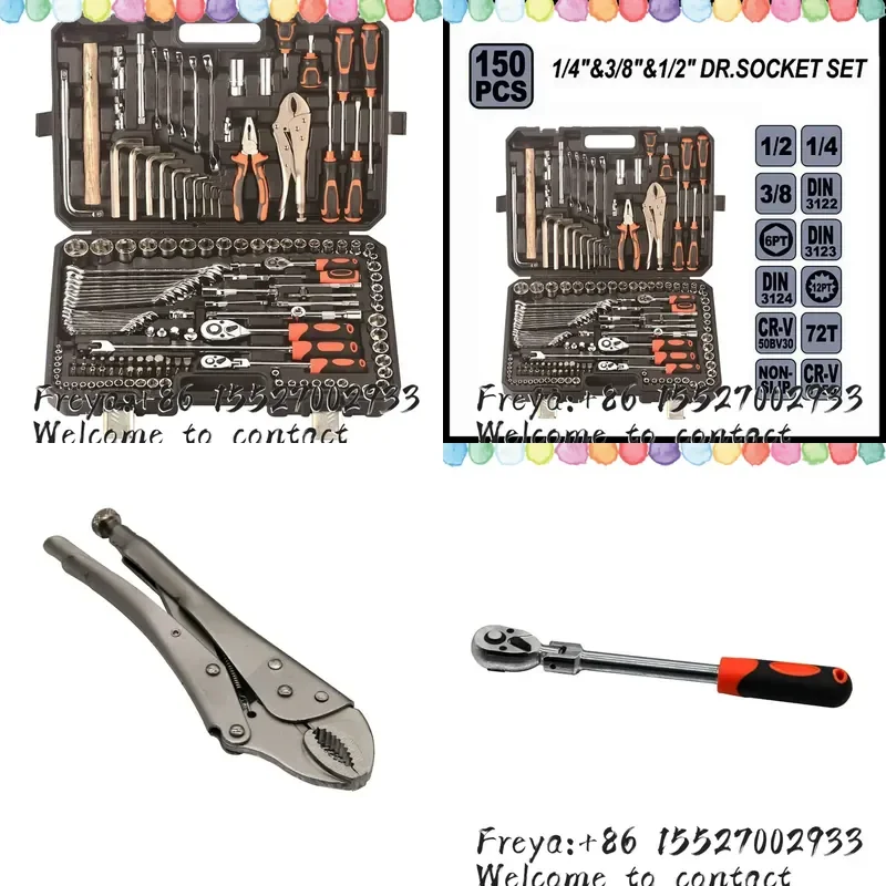 150 Pcs Tools Ratchet Wrench Spanner Set Professional Mechanic Complete Tool Box Set Full Automotive Set
