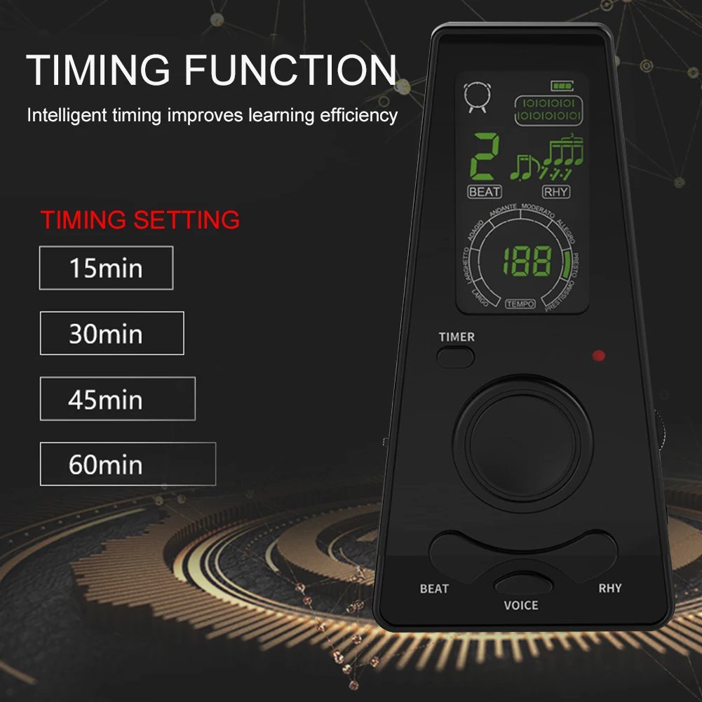 Digital Metronome Volume & Beat Speed Adjustable Electronic Digital Metronome for Musicians Piano Guitar Violin Instrument TypeC