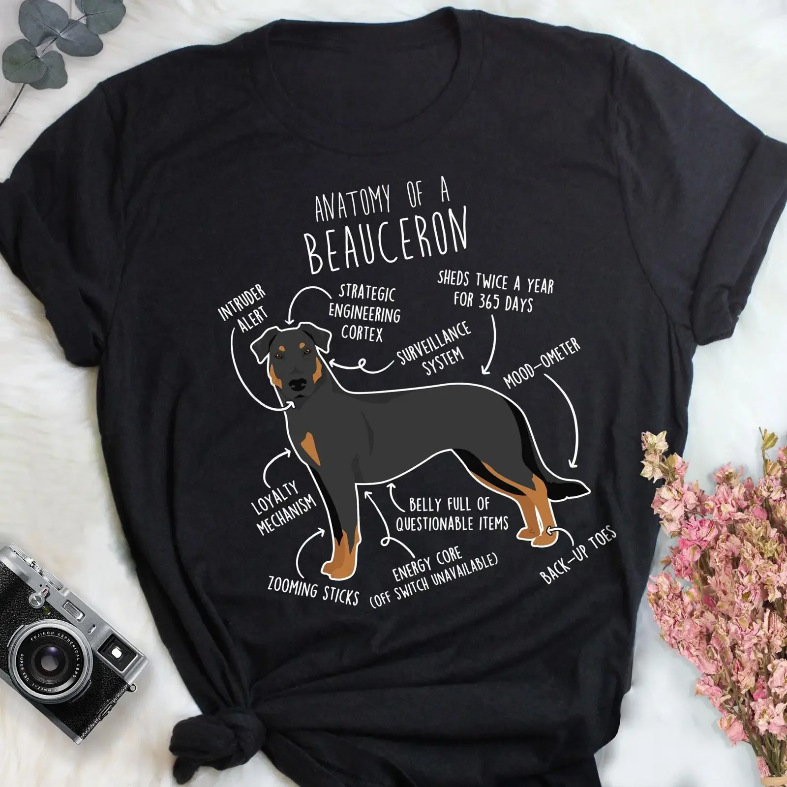 Funny Anatomy of a Beauceron T Shirt Dog Lover for Mom Dad Casual Berger de Beauce Pet Owner  vintage Washed Stylish graphic