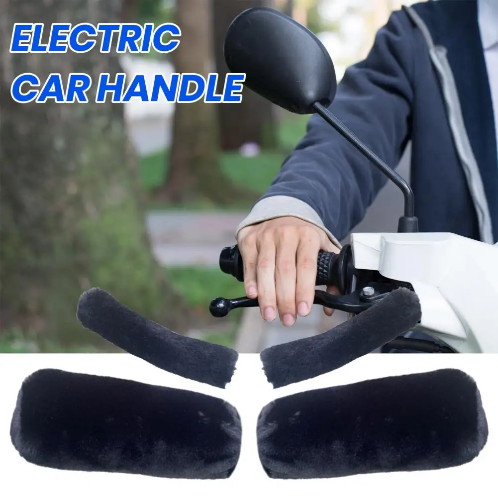 Handlebar Grip Covers Electric Scooter Handlebar Accessory Thick Plush Winter Handlebar Cover with Anti-slip for Motorcycle