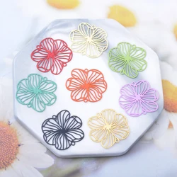 30pcs AC13970 Brass Filigree Flower Connector Charms  Stainless steel Pendant Diy Jelwery Earrings Accessories