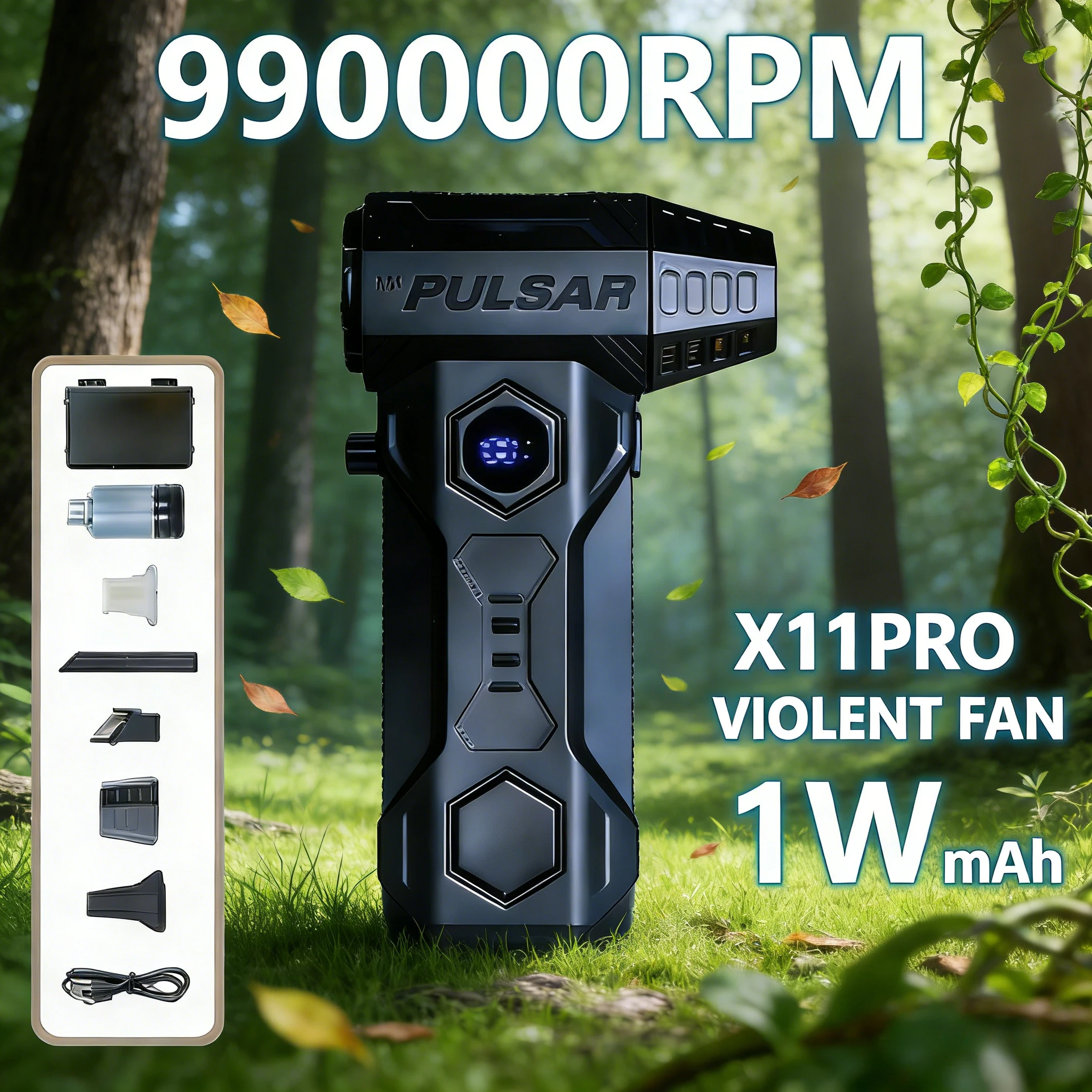 

Беспроводная турбовоздуходувка X11Pro 990000 об/мин | Вакуумный набор 10000 мАч для уборки автомобиля и дома