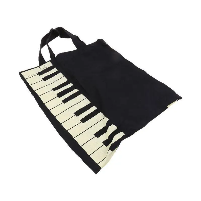 

D46D Hot Fashion Black Piano Keys Music Handbag Tote Bag Shopping Bag Handbag