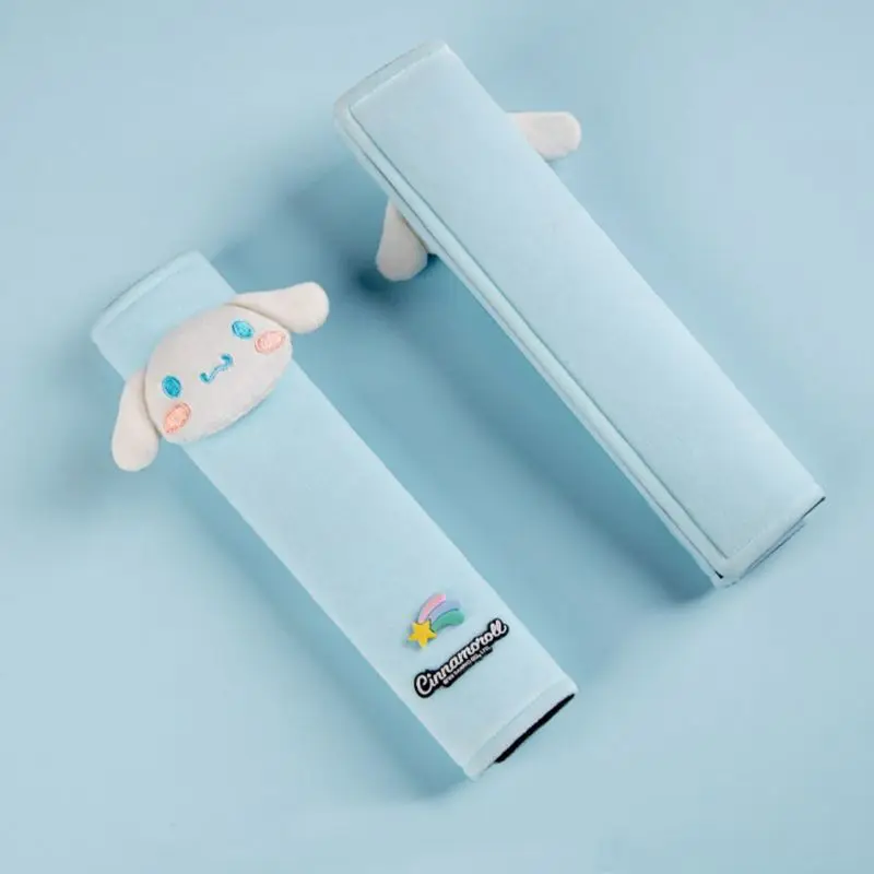 Kawaii My Melody Car Seatbelt Shoulder Holder Cinnamoroll Fuse Protector Plush Car Accessories Car Seat Belt Ornament Supplies