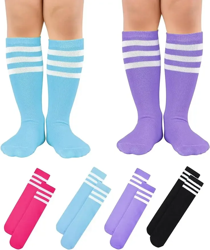 Kids Toddler Girl Socks Youth Baseball Socks Football Hockey Uniform Stripes Socks