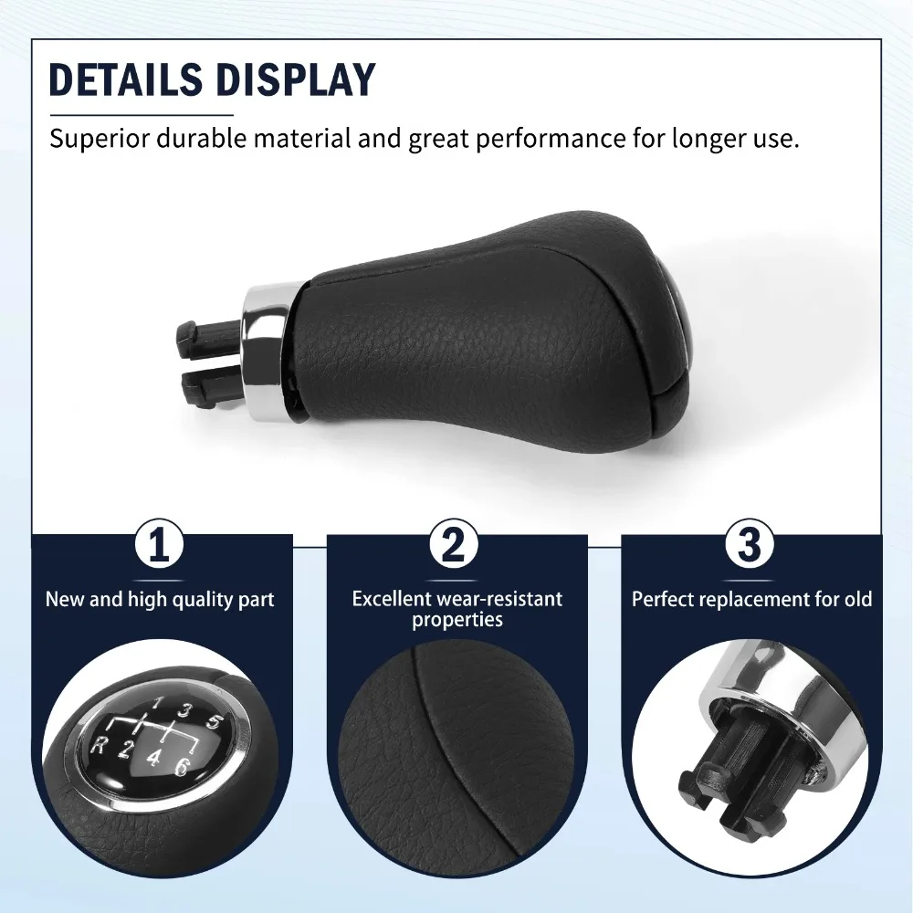 6 Speed Manual Gear Shift Knob Compatible with Mercedes Class A B C E CLK Pre-Facelift 2000-2012 with 8mm Hole