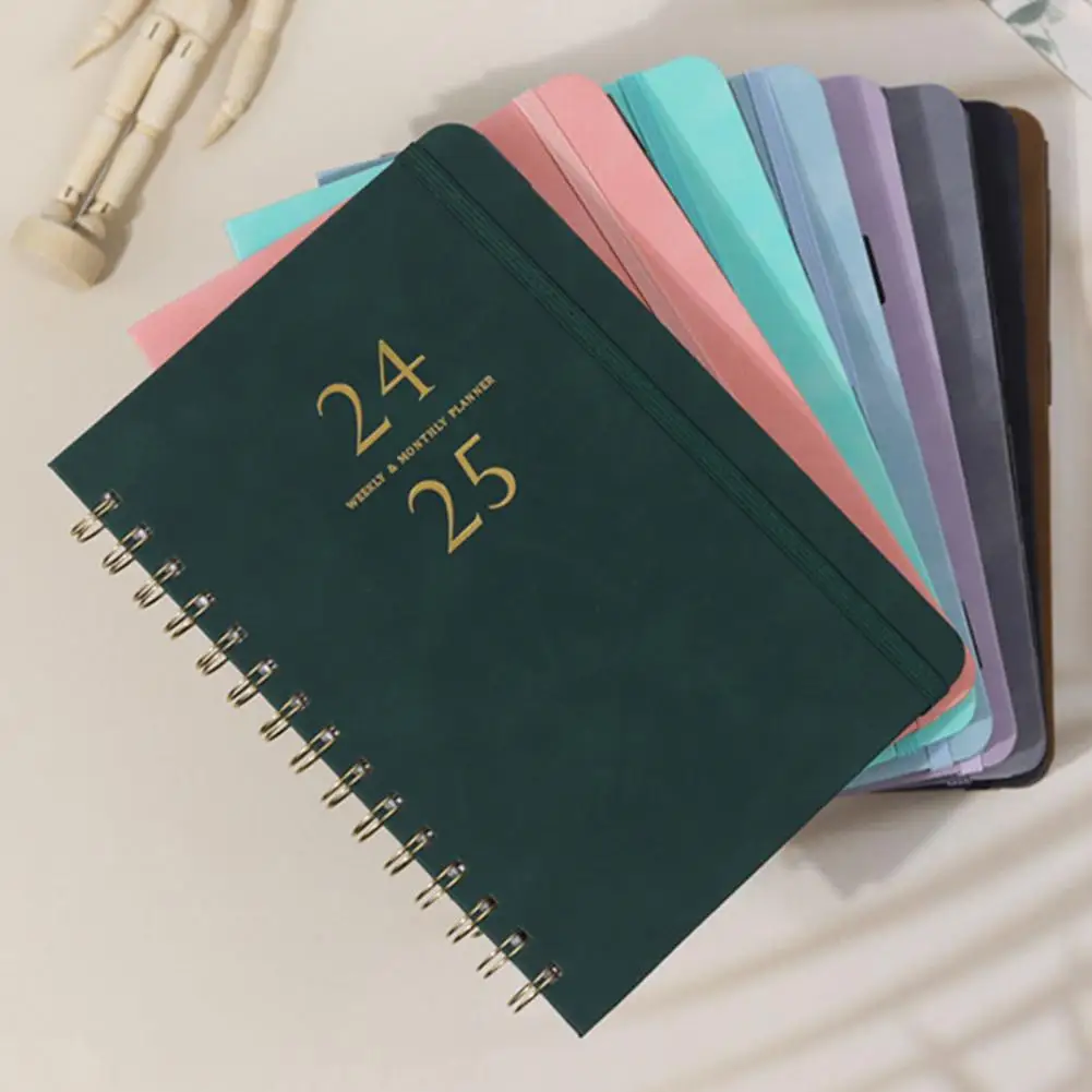 16*21.5cm Academic Year Weekly Monthly Planner Notebook Spiral Coil Thick Paper No Ink Bleeding Daily Journal Calendar Notebook