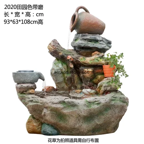 Chinese Style Flowing Water Ornaments Outdoor Decoration Circulating Water Landscape Balcony Lucky Rockery Fish Pond